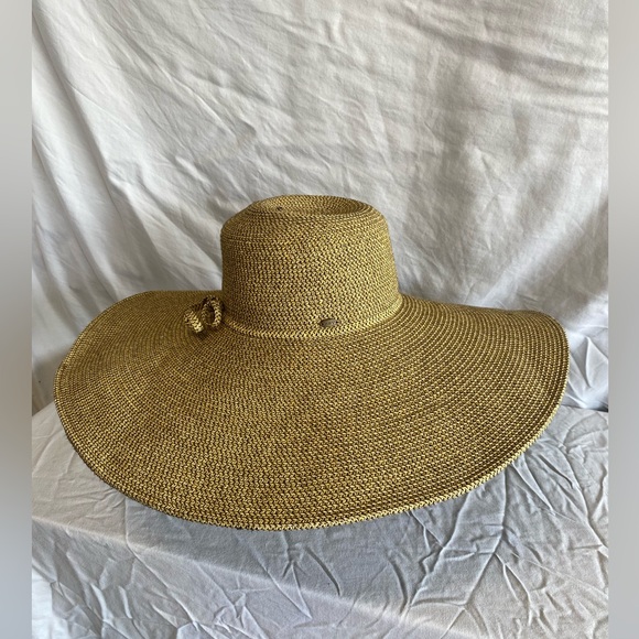 HBY Miami Straw Toyo Braid Banded Beach Oversized Sun Hat S/M - Picture 1 of 7